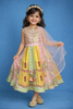 Light Pink Floral Design Silk Kids Lehenga With Dupatta