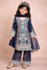 Dark Green Kids Salwar Suit Adorned with Sequins and Floral with Dupatta