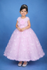 Lilac Butterfly Applique Embroidered Net Kids Gown