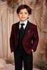 Maroon Floral Stone Embellished Kids Polyester Suit