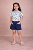 Off-White Kids Top Adorned with Flower and Leaf Designs
