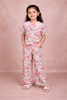 Ivory Kids Co-Ord Set Adorned with Flower Design with Pant