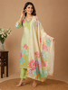Pastel Green Floral Printed Cotton Salwar Suit