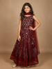 Maroon Sequins Designed Net Lehenga