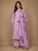 Light Purple Floral Design Printed Cotton Salwar Suit