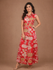 Red Floral Printed Cotton Kurti