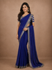 Royal Blue Solid Design Crepe Silk Saree