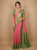 Pink Peacock Woven Pure Kanchipuram Silk Saree