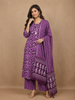 Lavender Floral Design Printed Cotton Salwar Suit