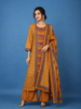 Orange Floral Printed Cotton Salwar Suit