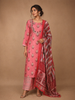 Peach Floral Design Cotton Salwar Suit