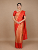 Peach Art Silk Saree with Butta Motif and Contrast Zari Border