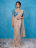 Tan Tissue Silk Saree with Embroidery Border along with Designer Blouse