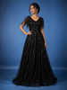 Black Sequins Embroidered Net Gown