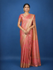 Coral floral Design Tissue Saree