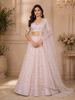 Pastel Pink Bridal Lehenga for Women with Floral Embroidery