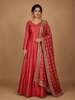 Pink Dot Designed Tissue Silk Gown