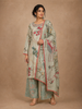 Pista Green Georgette Straight Cut Salwar Suit for Girls Adorned with Floral Prints and Embroidery, Paired with Dupatta