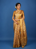 Golden Yellow Geometric Woven Design Pure Kanchipuram Tissue Silk Saree