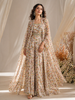 Light Brown Floral Design Georgette Palazzo Suit