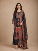 Black Floral Design Cotton Salwar Suit
