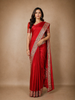 Red Floral Weave and Stone Work Banarasi Silk Saree
