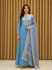 Blue Anarkali Salwar Suit Adorned with Sequins and Zardosi work along with Dupatta