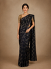 Navy Blue Zigzag Design Kota Cotton Saree