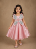 Pink Butterfly Designed Party Gown for Girls
