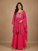 Rani Pink Printed Georgette Palazzo Salwar Suit