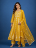 Sunshine Yellow Embroidered Cotton Salwar Suit