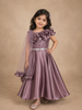 Rose Ebony Satin Ruffle Lehenga Embellished with Stonework, Paired with Dupatta
