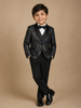 Navy Blue Coat Suit with Glitter Designs