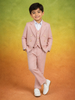 Pink Cotton Coat Suit with Stripes Designs