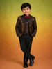 Brown Coat Suit with Glitter Designs and Attached With Bow