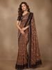 Coffee Brown Kalamkari Printed Tussar Silk Saree