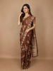 Coffee Brown Abstract Designed Semi Tussar Silk Saree