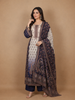 Blue Floral Designed Cotton Salwar Suit