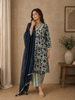 Sage Green Floral Printed Cotton Salwar Suit