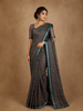 Teal Green Floral Designed Cotton Saree