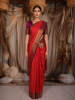 Pink Butta Zari Woven Design Pure Kanchipuram Silk Saree With Contrast Varisai Pattu Border