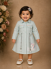 Light Green Jeans Frock with Fancy Designs
