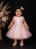 Light Peach Bead And Stone Work Frock