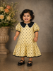 Light Yellow Organza Frock Adorned with Polka Dot Print