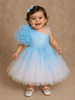Ombre Effect 3D Floral Designed Party Wear Gown for Girls