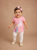 Light Pink Cotton Half Sleeve T-Shirt with Unicorn Designs for Girls