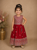 Red Floral Designed Georgette Lehenga