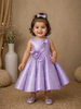 Lavender 3D Floral Designed Party Wear Gown for Girls