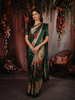 Classic Ivory Beige Floral Printed Design Semi Tussar Saree with Contrast Border