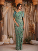 Emerald Green Floral Designed Semi Silk Saree